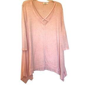 UMGEE Lightweight Flowy Peach Orange Tunic Top Woman’s Shirt Size XL Oversized
